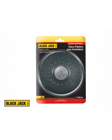 Disco plástico 180 mm para lija o bonete rosca 5/8" 11 hilos BLACK JACK