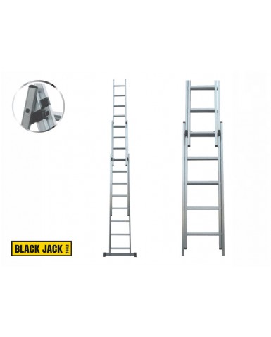 Escalera de aluminio extensible 5.44 metros 3 tramos Black Jack